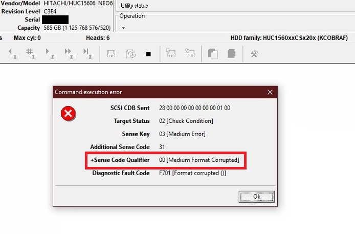 PC-3000 SAS如何解决日立SAS硬盘介质（Sense code is 00[Medium Format Corrupted]）格式损坏的问题-图片5